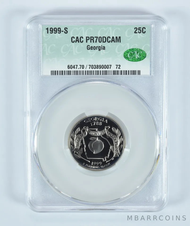 1999-S Washington State Quarter Georgia PR70 DCAM CAC CACg