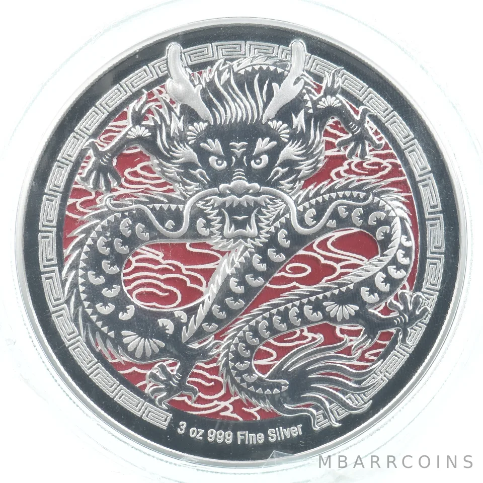 2024 Niue 10 Dollars Silver Lunar Dragon 3 Oz Silver *5682