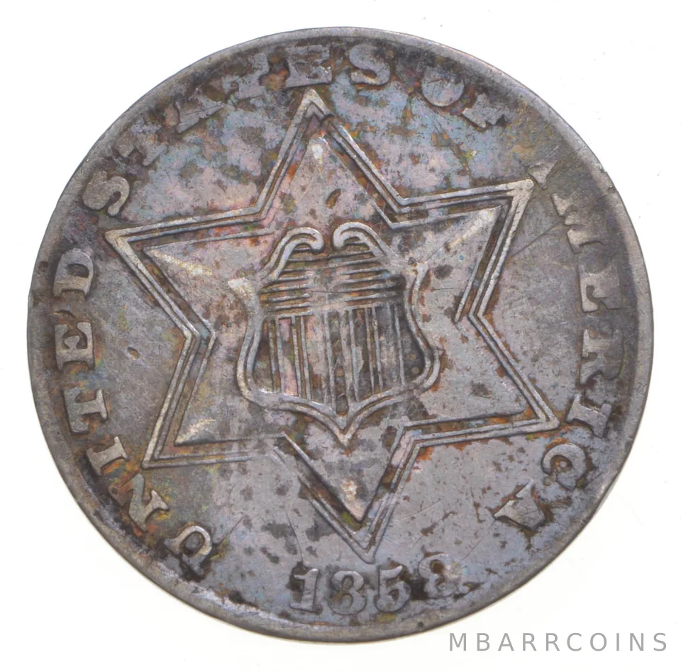 1858 Silver Three-Cent Piece *2613
