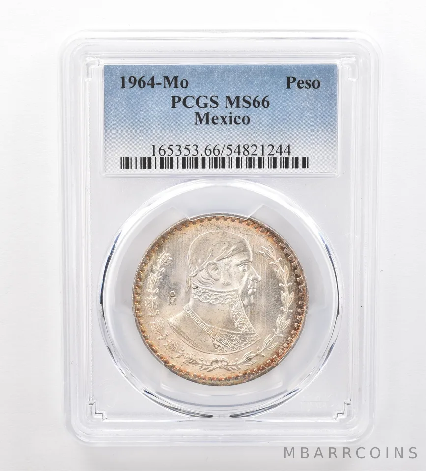 1964 Mo Mexico Peso MS66 PCGS Beautiful Tone a7495