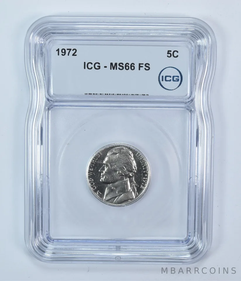 1972 Jefferson Nickel MS66 FS ICG