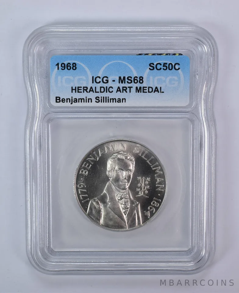 1968 So Called Half Dollar Benjamin Silliman MS68 ICG