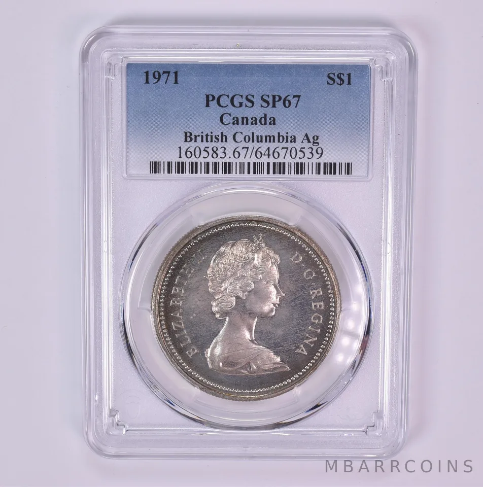 1971 Canada 1 Dollar Silver British Columbia SP67 PCGS Beautiful Tone *1535