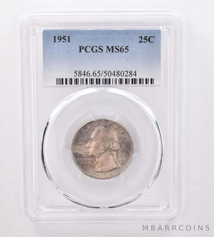 1951 Washington Quarter MS65 PCGS Beautiful Tone *0031