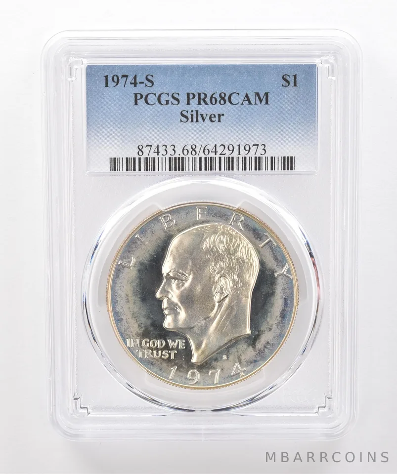1974-S Eisenhower $1 Silver PR68 CAM PCGS Beautiful Tone *1943