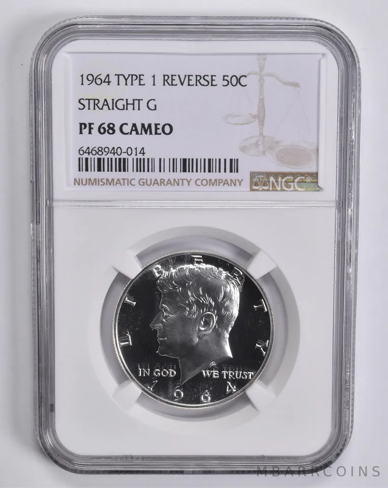 PF68 CAM 1964 Kennedy Half Dollar Type 1 REV Straight G NGC a5589