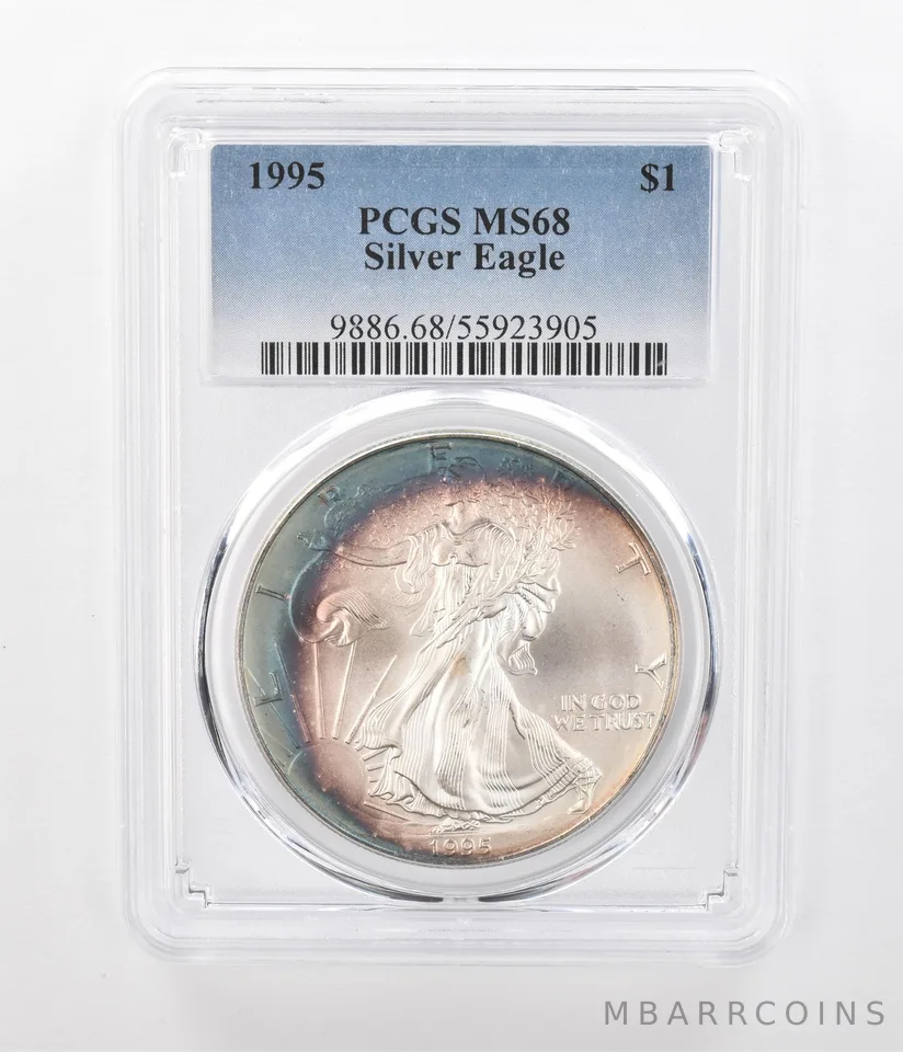 1995 American Silver Eagle MS68 PCGS Peripheral Tone *1258