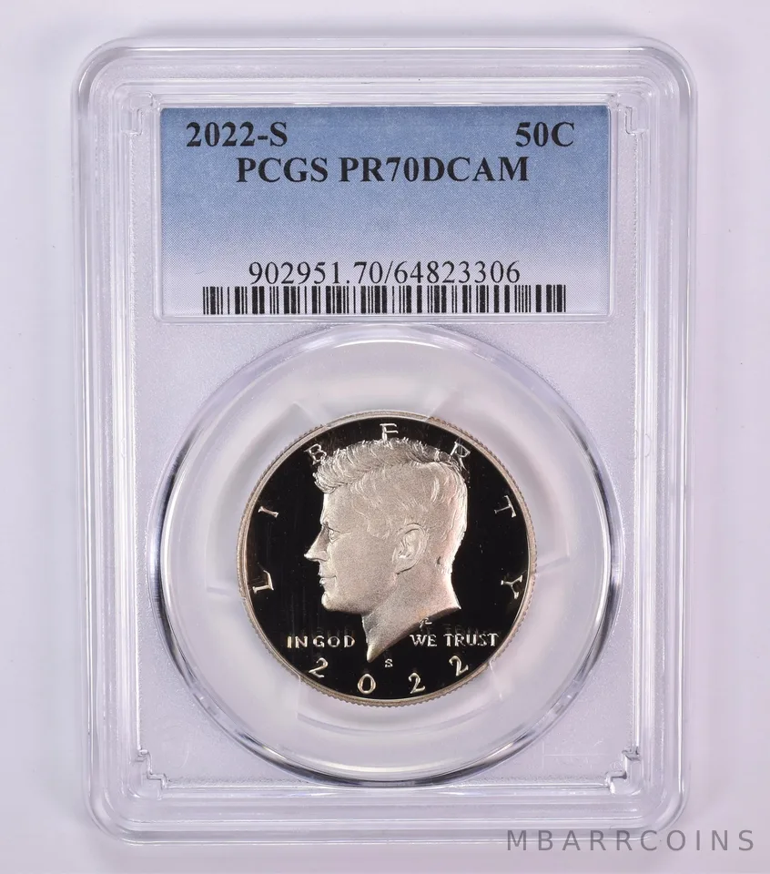 2022-S Kennedy Half Dollar PR70 DCAM PCGS Blue Label
