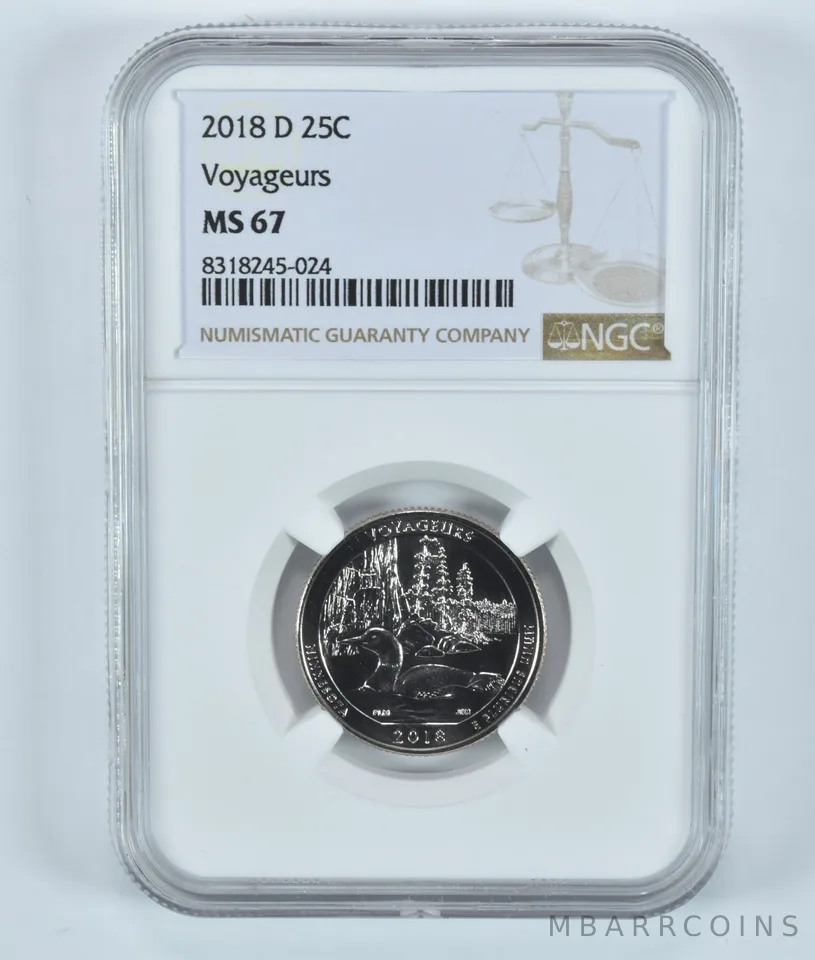 2018-D Washington Quarter Voyageurs America The Beautiful MS67 NGC