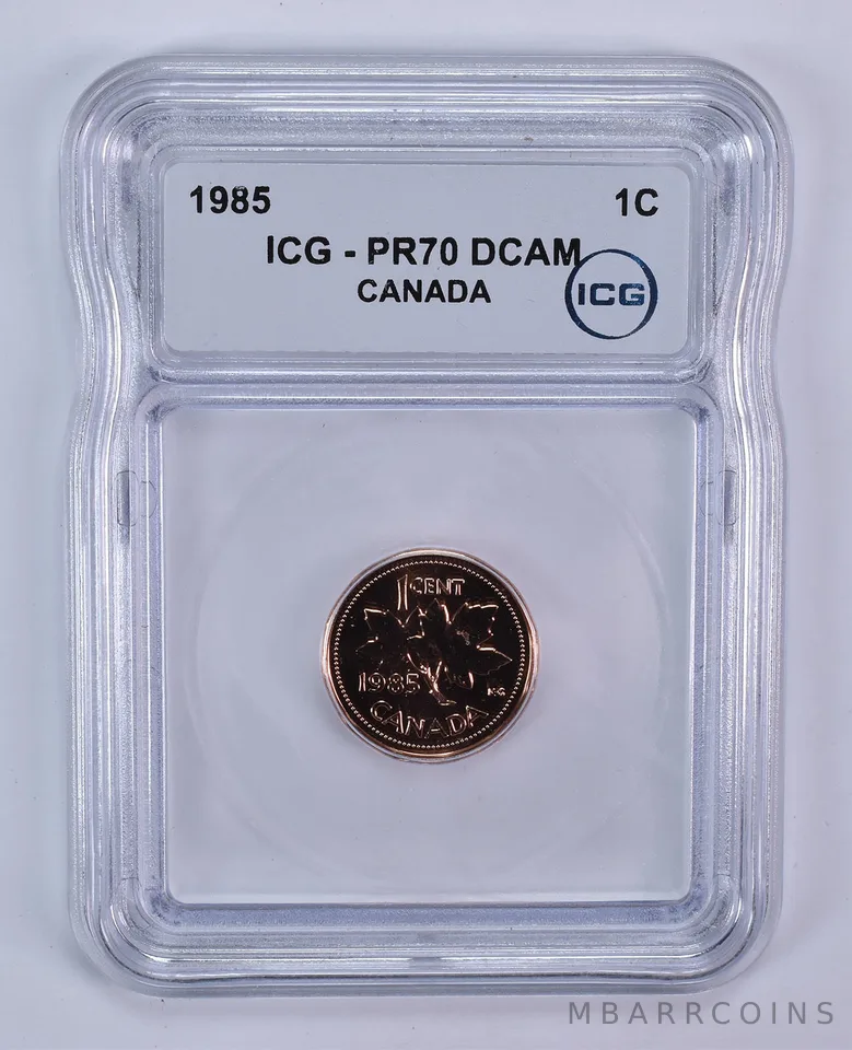1985 Canada 1 Cent PR70 DCAM ICG