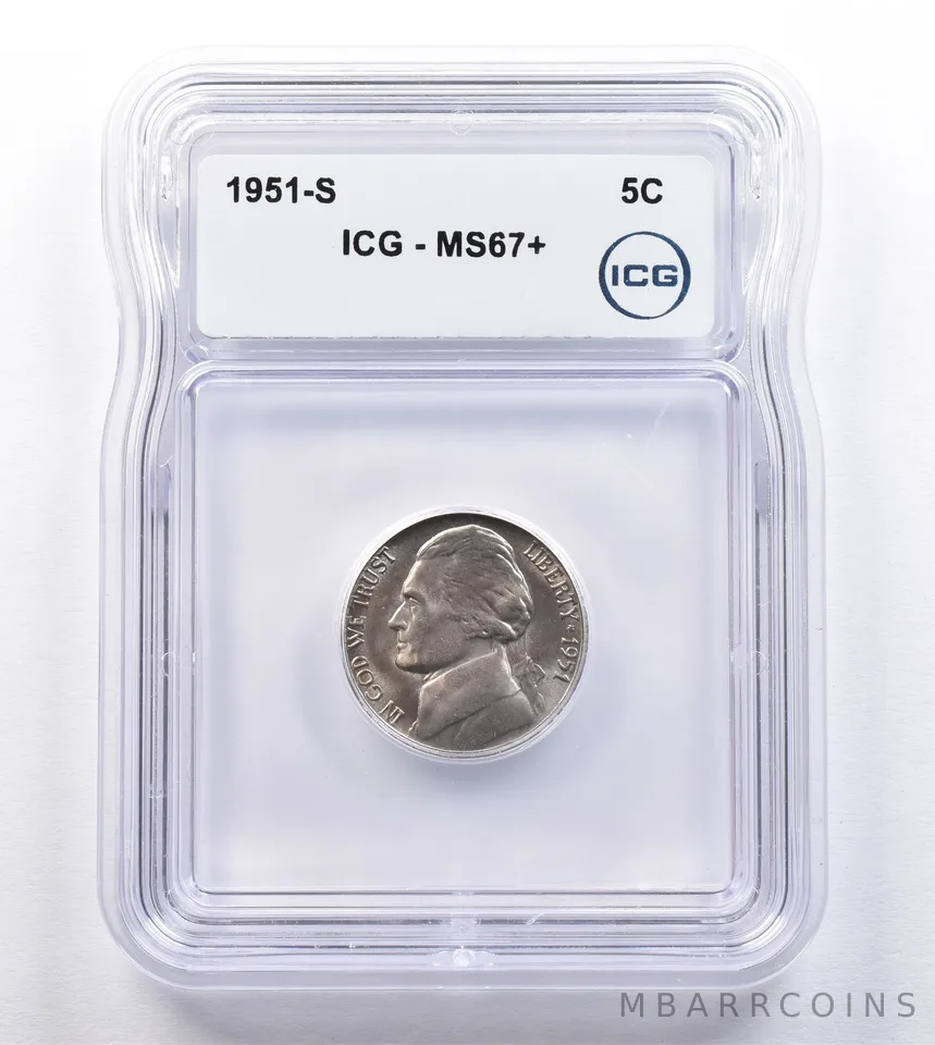 1951-S Jefferson Nickel MS67+ ICG *2036