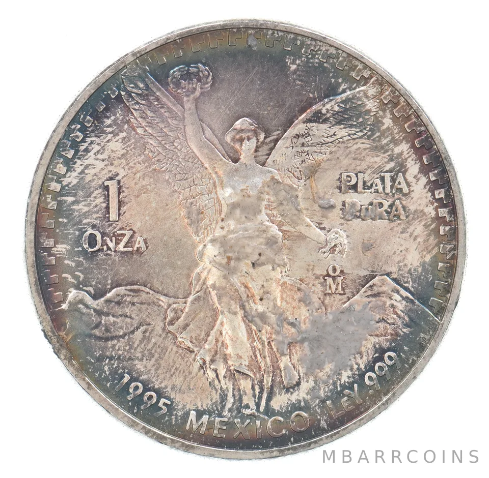 1995 Mo Mexico 1 Onza Silver Libertad Beautiful Tone *8935