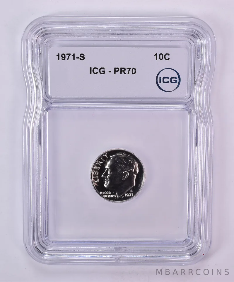 1971-S Roosevelt Dime PR70 ICG