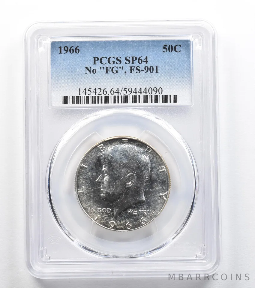 1966 Kennedy Half Dollar No FG FS-901 SP64 PCGS *9624