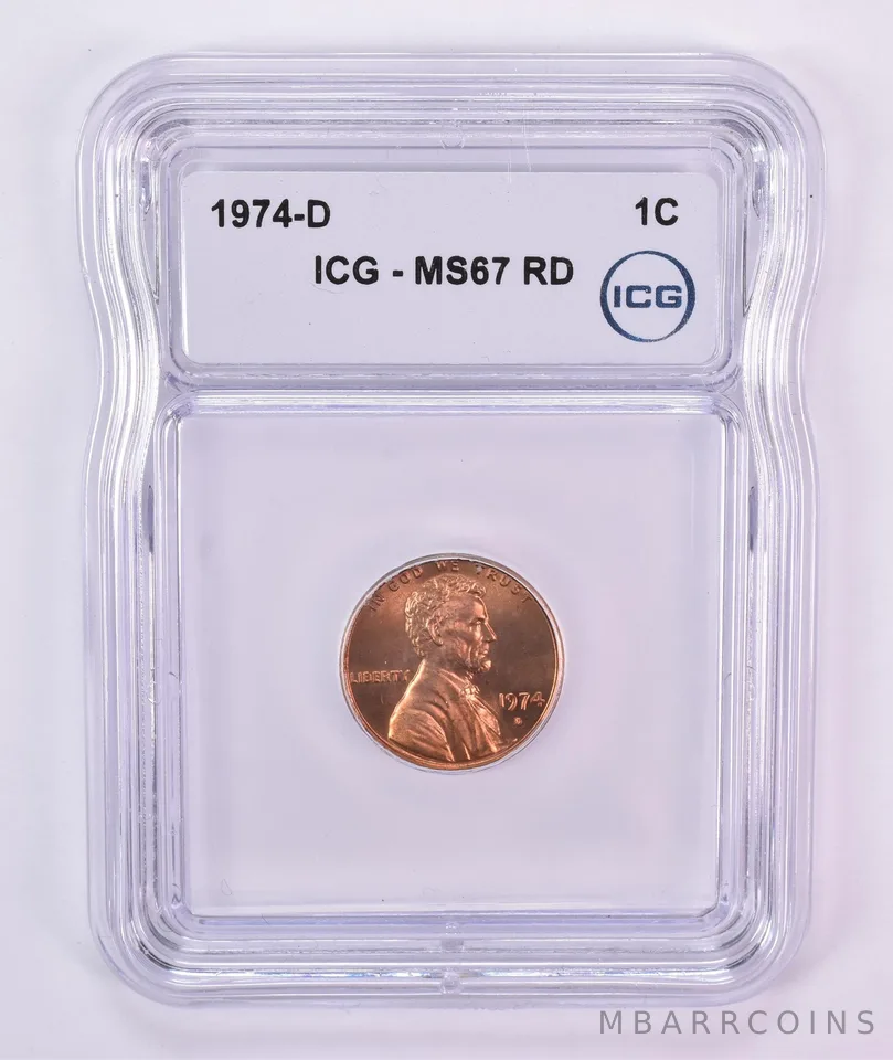 1974-D Lincoln Memorial Cent MS67 RD ICG