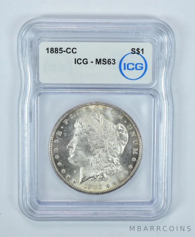 1885-CC Morgan Silver Dollar MS63 ICG