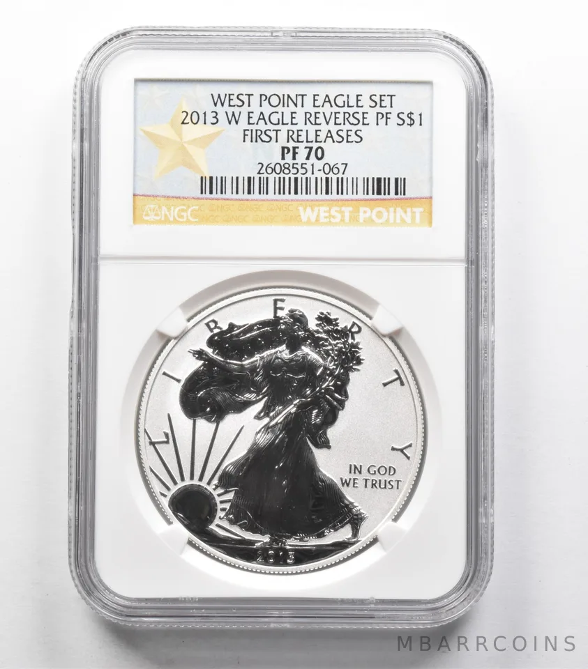 Reverse PF70 2013-W American Silver Eagle PF ER West Point Eagle Set NGC *0563