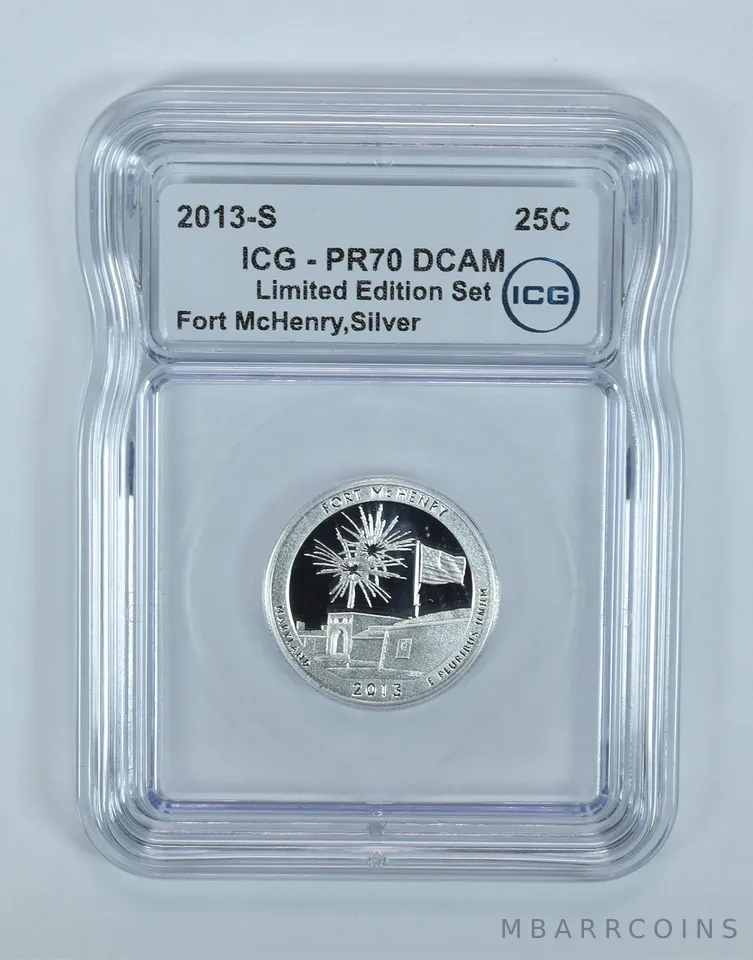 2013-S ATB Quarter Fort McHenry Silver Limited Edition PR70 DCAM ICG