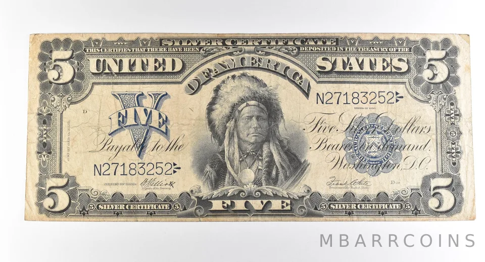 1899 $5 Silver Certificate Large Note Blue Seal Chief *2766