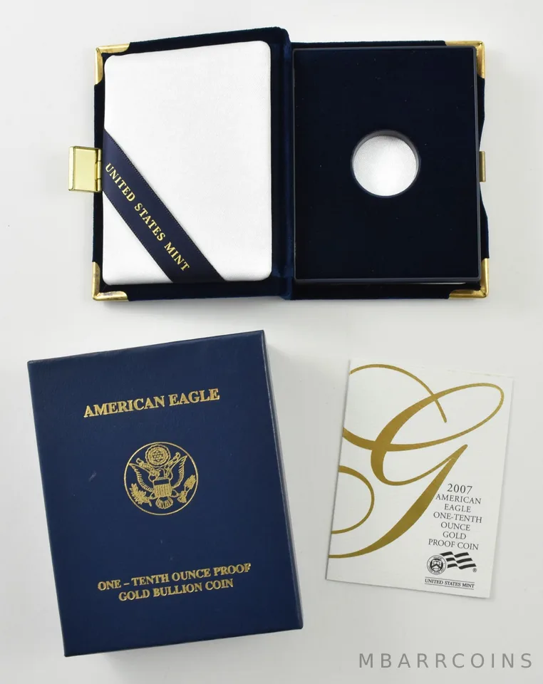 OGP 2007-W Gold Eagle 1/10 Oz Proof - BOX & COA - NO COIN