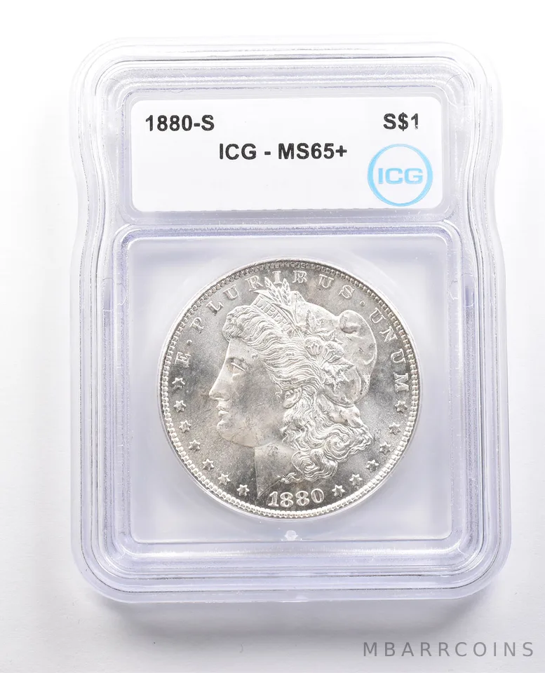 1880-S Morgan Silver Dollar MS65+ ICG Insane Color *6020