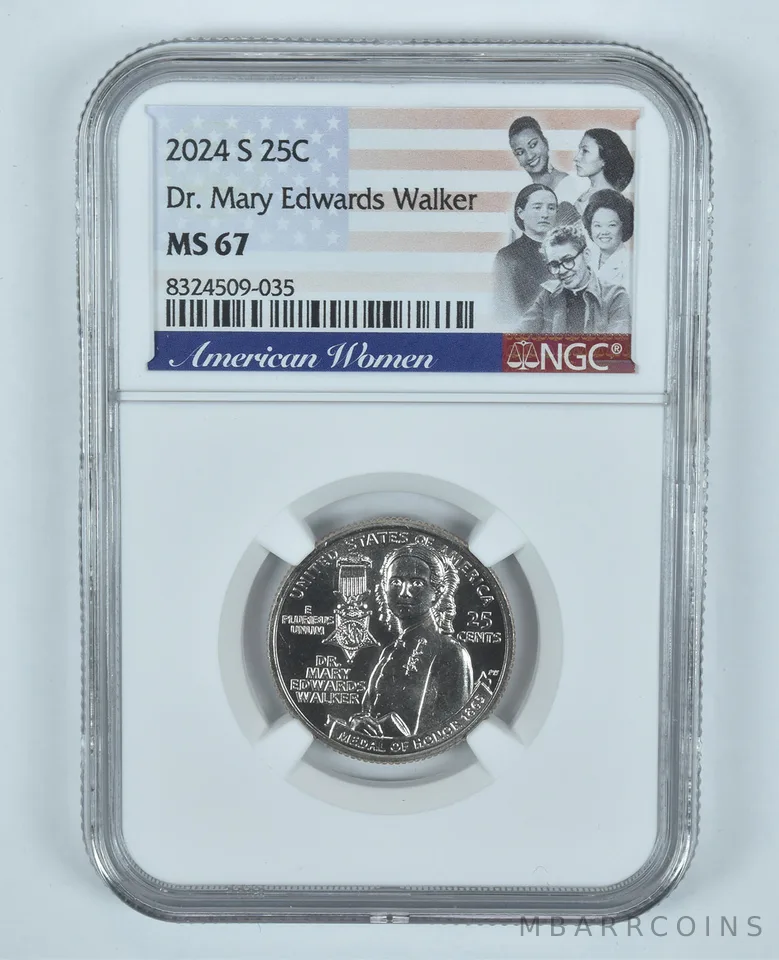 2024-S Washington Quarter Dr. Mary Edwards Walker MS67 NGC American Women
