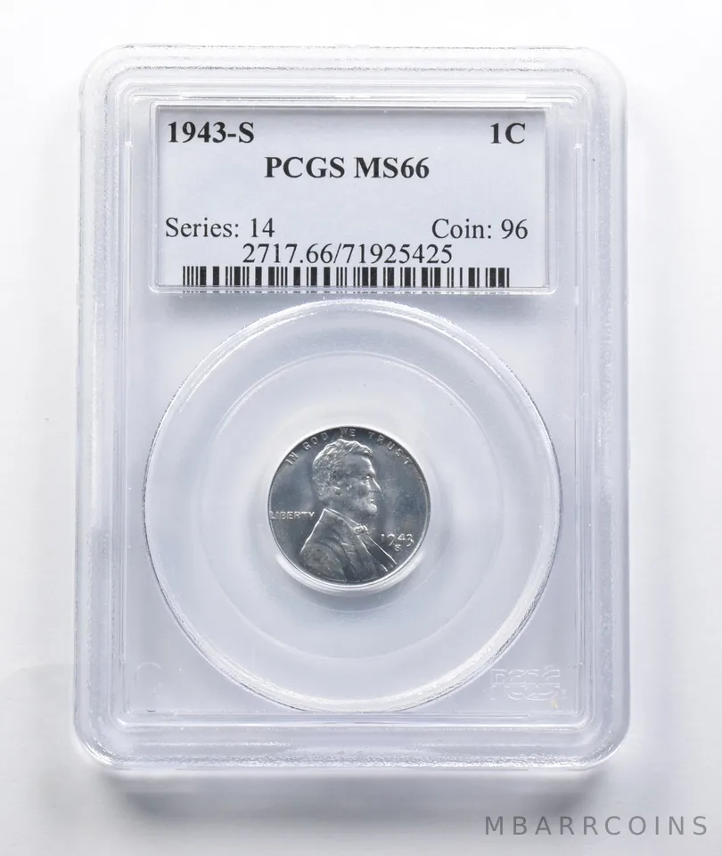 MS66 1943-S Lincoln Wheat Cent PCGS *7812