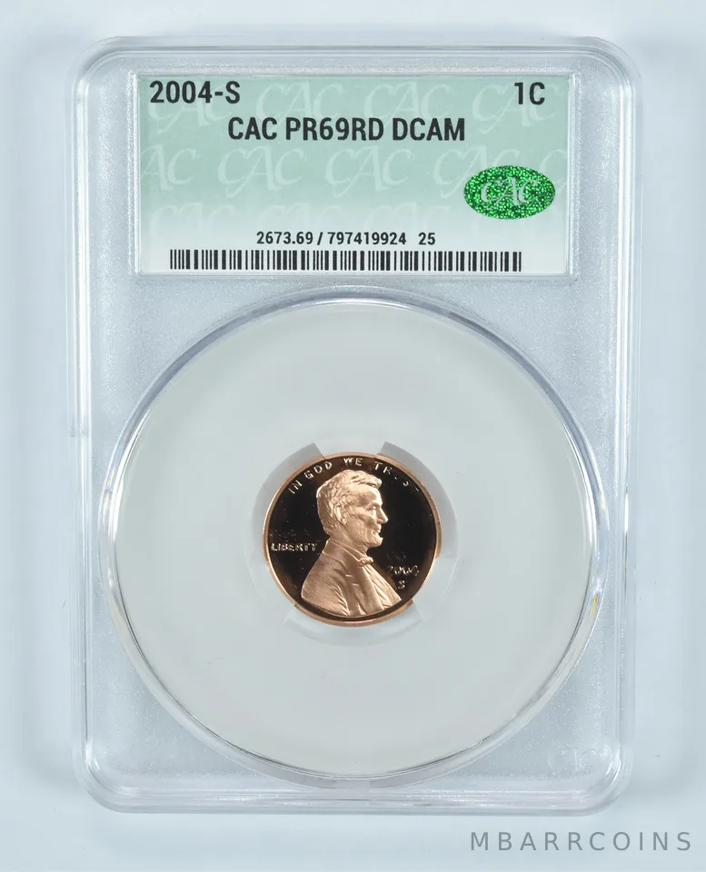 2004-S Lincoln Memorial Cent PR69 RD DCAM CAC CACg