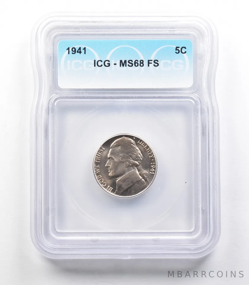 1941 Jefferson Nickel MS68 FS ICG *3450