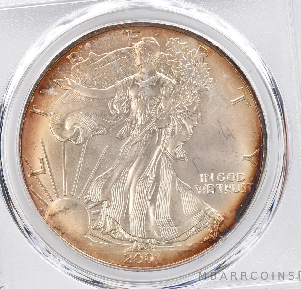 2001 American Silver Eagle MS68 PCGS Beautiful Tone *1258