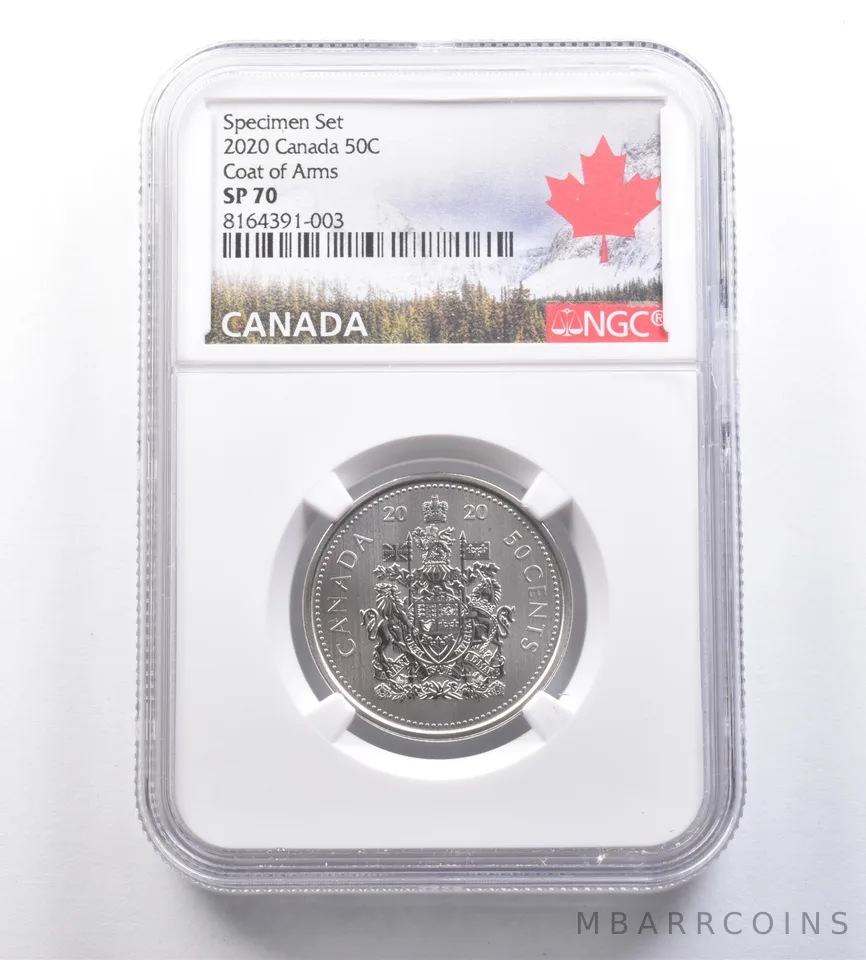 2020 Canada 50 Cents Specimen Set Coat Of Arms SP70 NGC a7044