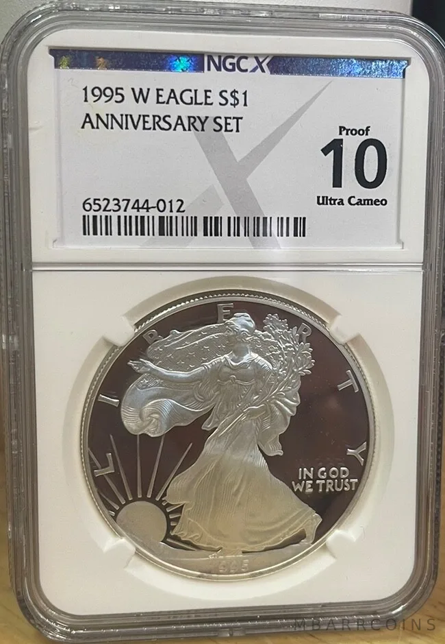 NGCX 10 UCAM 1995-W American Silver Eagle NGC Anniversary Set Lower Pop than 70!