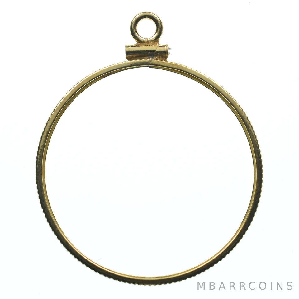 12K GF 28 MM $25 Half American Gold Eagle Coin Bezel Pendant Frame Edge *2133