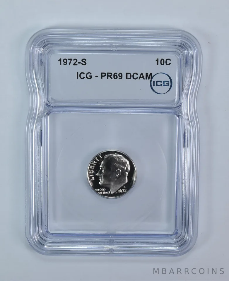 1972-S Roosevelt Dime PR69 DCAM ICG