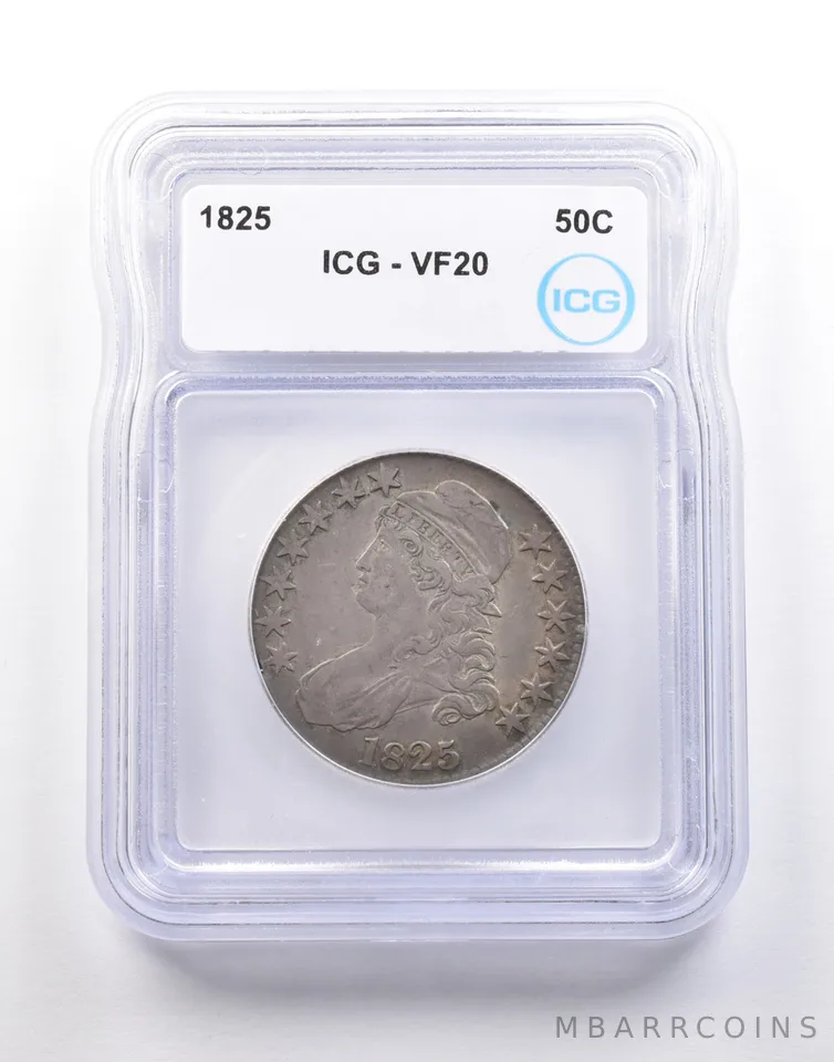 1825 Capped Bust Half Dollar VF20 ICG *5227