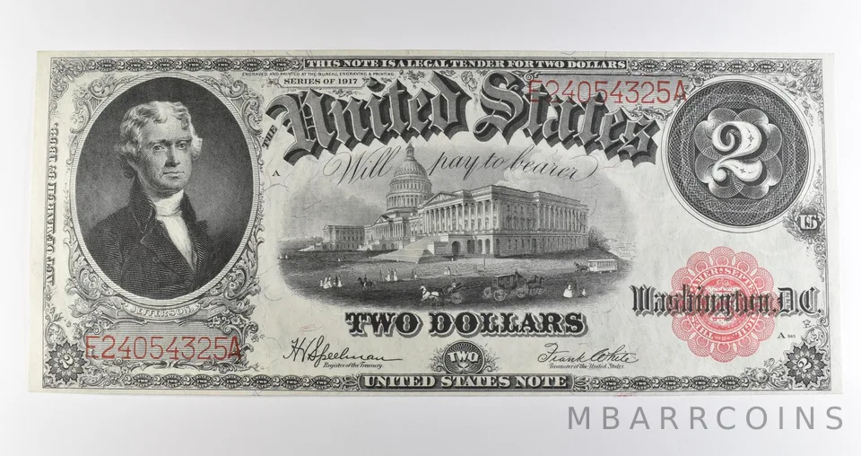 1917 $2 Legal Tender Large Note Red Seal *3562