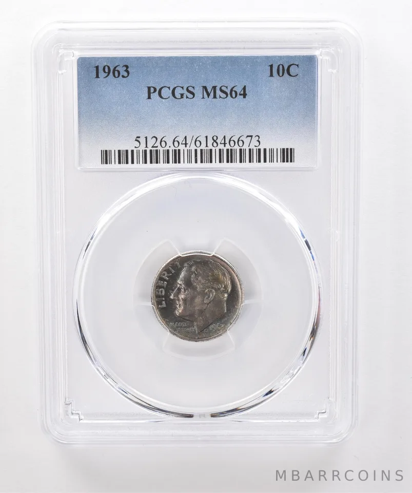 1963 Roosevelt Dime MS64 PCGS Beautiful Tone *1853