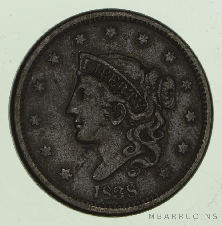 1838 Young Head Large Cent - Circulated *6436