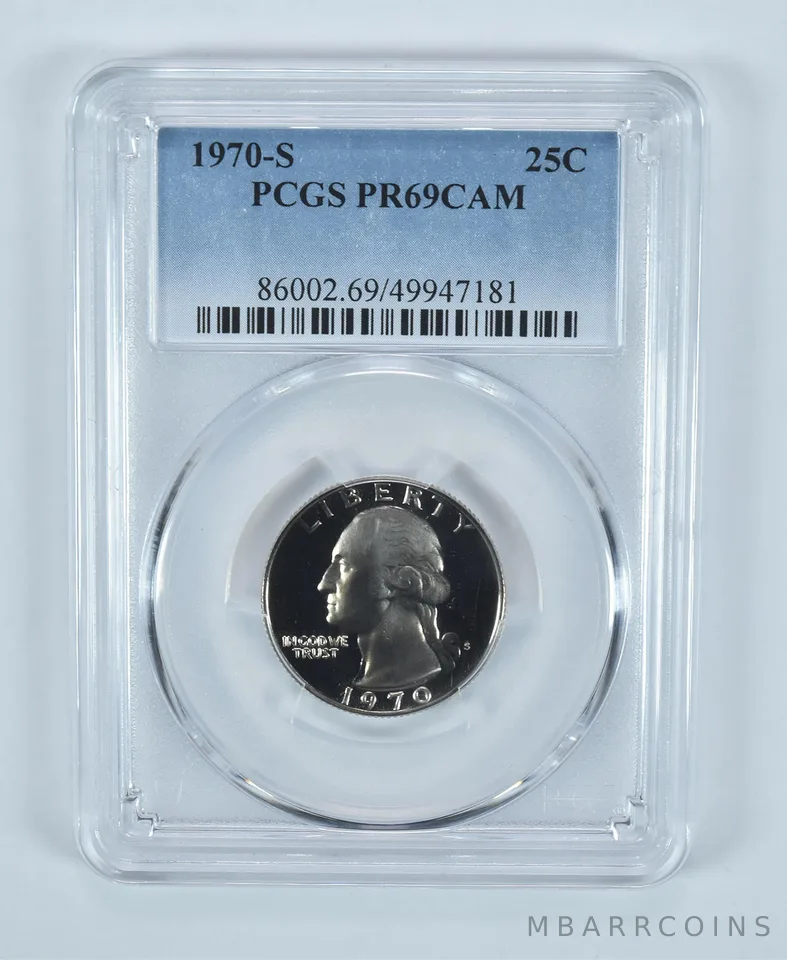 1970-S Washington Quarter PR69 Cameo PCGS Blue Label
