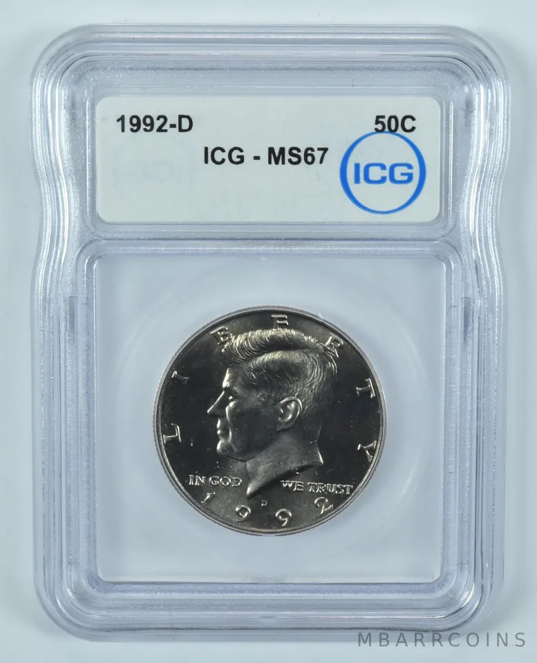 1992-D Kennedy Half Dollar MS67 ICG