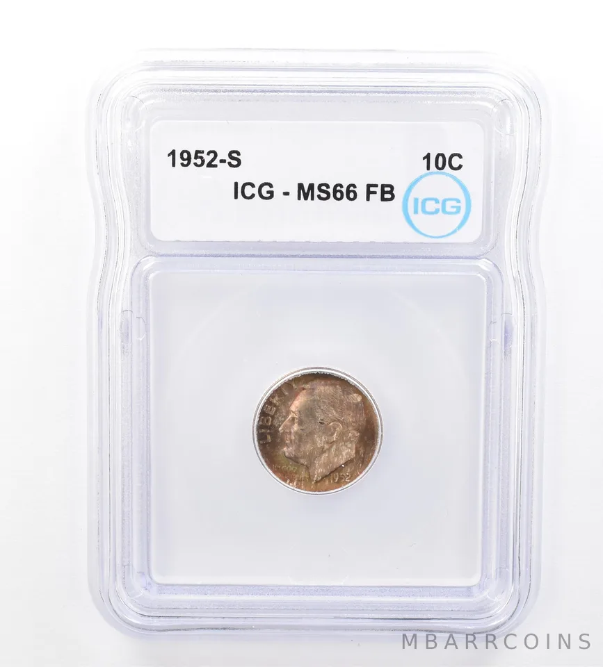 1952-S Roosevelt Dime MS66 FB ICG Beautiful Tone a1639
