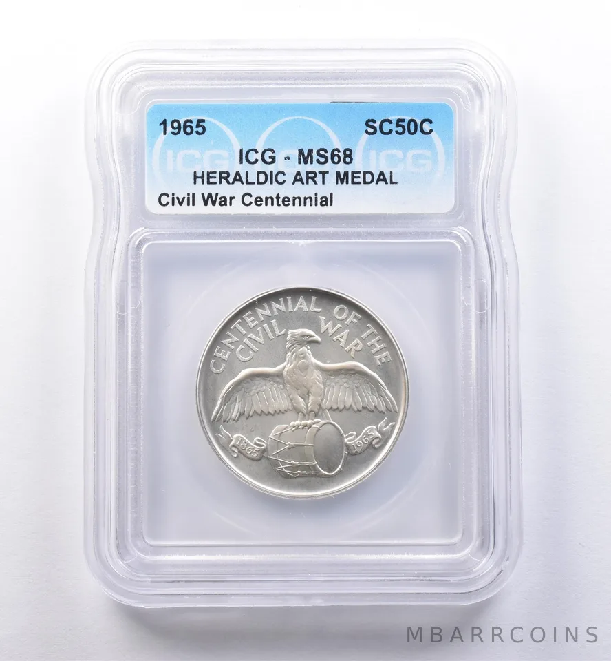 1965 So Called Half Dollar Civil War Centennial Appomattox MS68 ICG