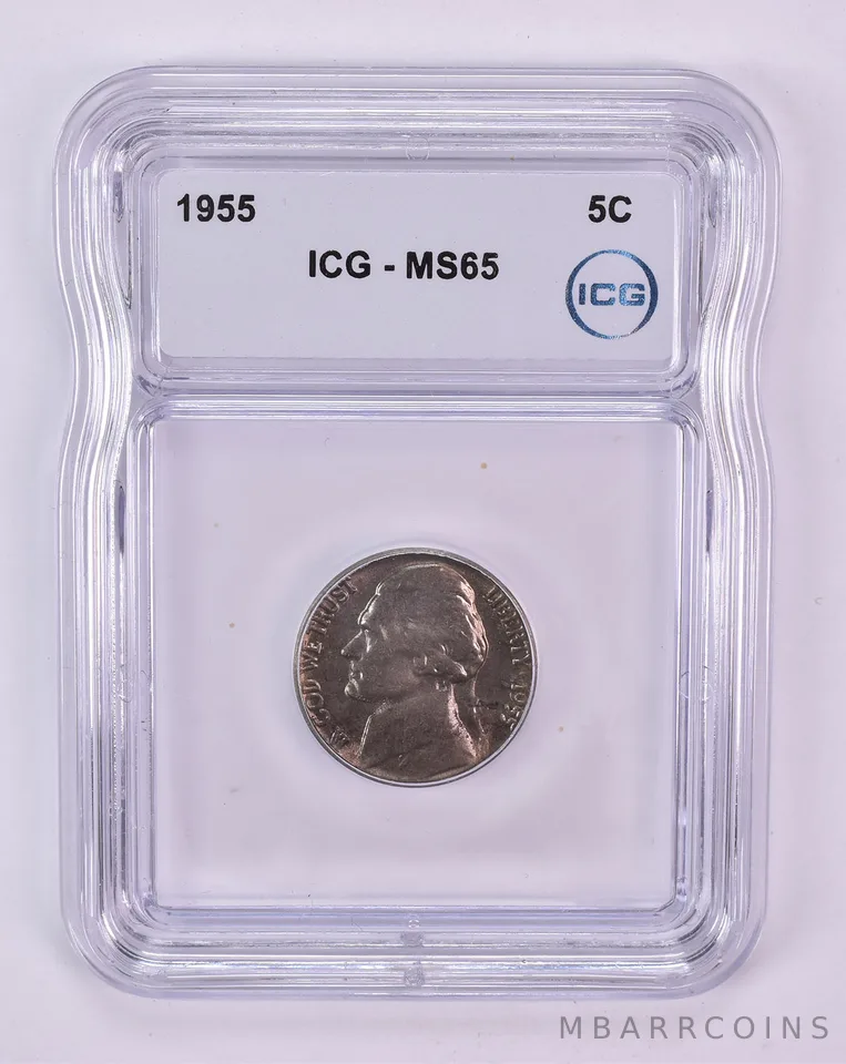 1955 Jefferson Nickel MS65 ICG