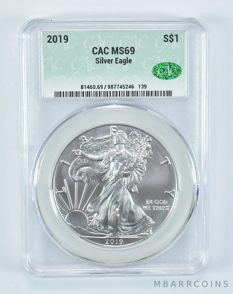 2019 American Silver Eagle MS69 CAC CACg