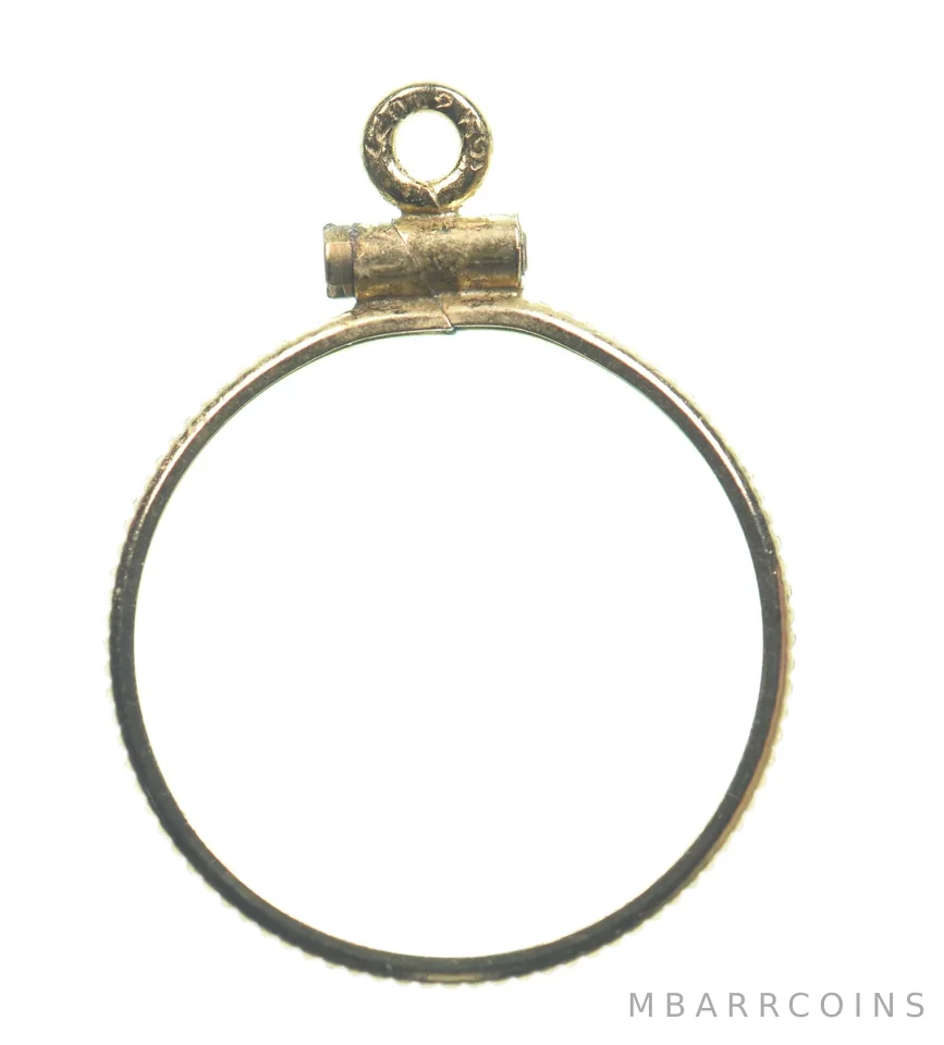12k 0.6 Gram Gold Filled 15.5mm Coin Bezel Pendant Frame Edge *4923