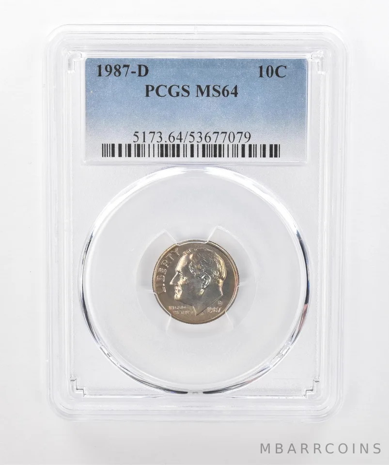 1987-D Roosevelt Dime MS64 PCGS Beautiful Tone a1332