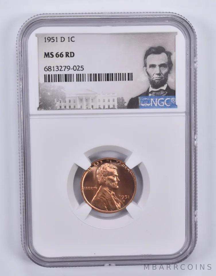 1951-D Lincoln Wheat Cent 1c MS66 RD NGC Special Label