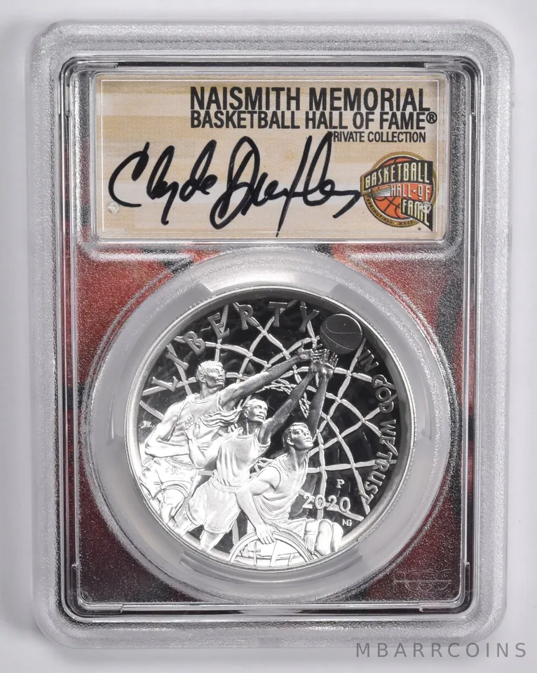 2020-P CLYDE DREXLER SIGNED Basketball HOF Commemorative Dollar PR70 PCGS