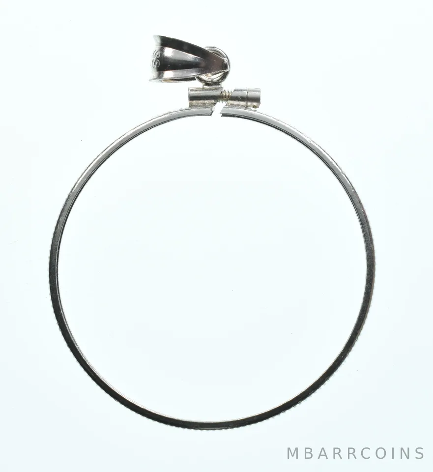 Sterling Silver 33 MM $1 Canadian Coin Bezel Pendant Frame Edge *2178