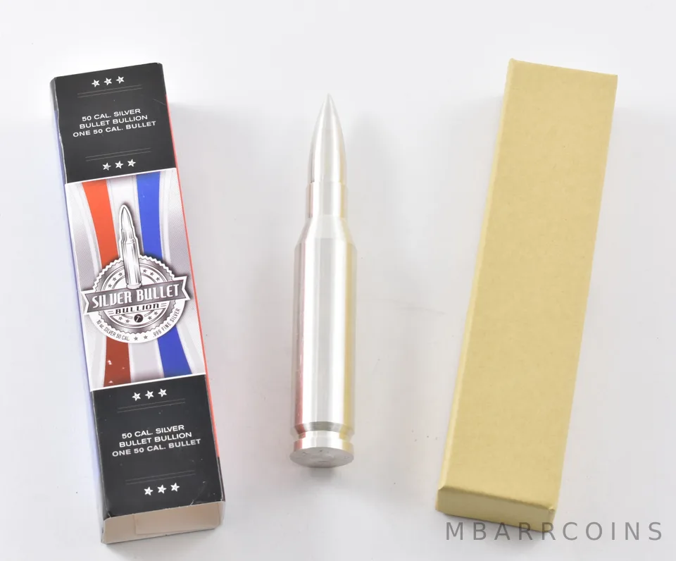 Silver Bullet Bullion 10 Troy Ounce Silver 50 Caliber Bullet